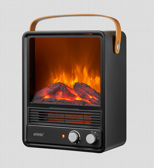 Electric Fireplace Heaters for Indoor Use,1500W Space Heater Fireplace with Realistic Flame & Fire Crackling Sound, Safety Protection, Portable Fireplace Heater for Home Office Christmas Decoration