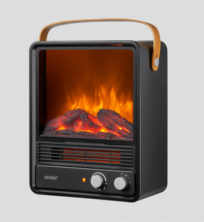 Electric Fireplace Heaters for Indoor Use,1500W Space Heater Fireplace with Realistic Flame & Fire Crackling Sound, Safety Protection, Portable Fireplace Heater for Home Office Christmas Decoration