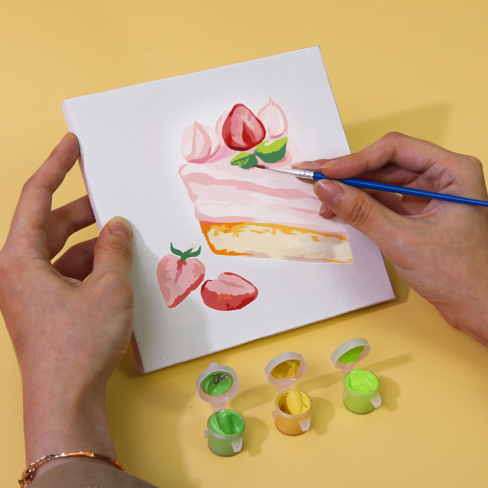 6 pieces, cake desktop accessories digital mini painting set, 15x15cm/5.9x5.9 inches, handmade for family leisure, perfect gift for friends and family.