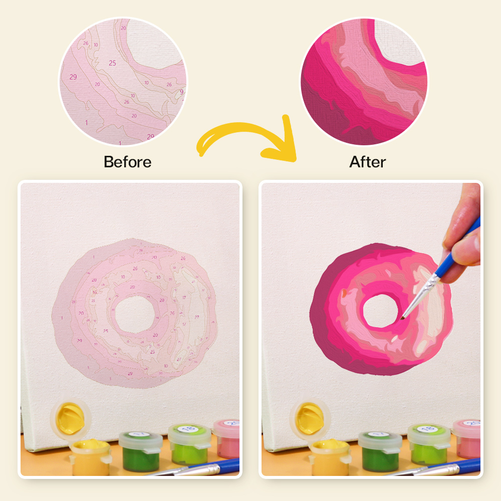 6 pieces, cake desktop accessories digital mini painting set, 15x15cm/5.9x5.9 inches, handmade for family leisure, perfect gift for friends and family.