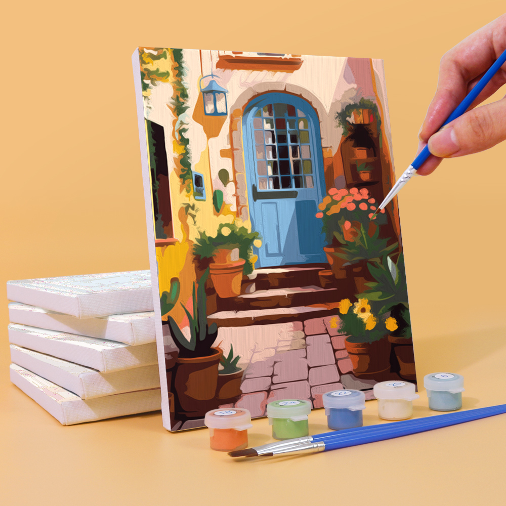 6 pieces, landscape mini digital painting set, 15x20cm/5.9x7.8 inches, handmade, suitable for family leisure, is the perfect gift for family and friends.