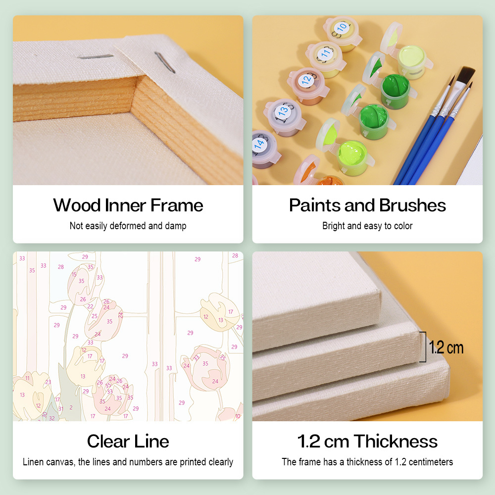 6 pieces, landscape mini digital painting set, 15x20cm/5.9x7.8 inches, handmade, suitable for family leisure, is the perfect gift for family and friends.
