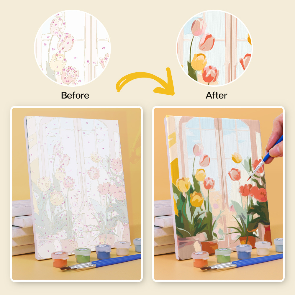 6 pieces, landscape mini digital painting set, 15x20cm/5.9x7.8 inches, handmade, suitable for family leisure, is the perfect gift for family and friends.