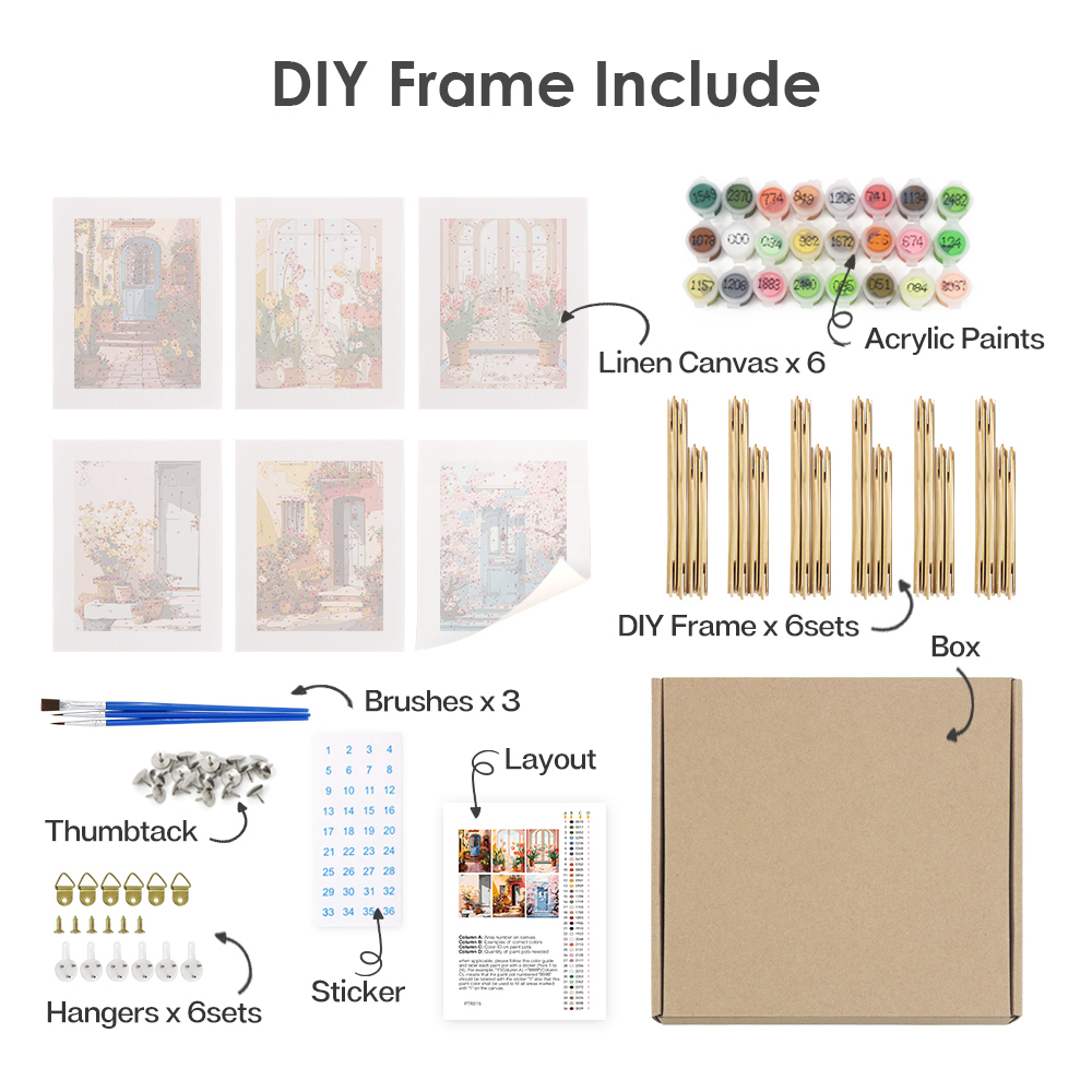 6 pieces, landscape mini digital painting set, 15x20cm/5.9x7.8 inches, handmade, suitable for family leisure, is the perfect gift for family and friends.