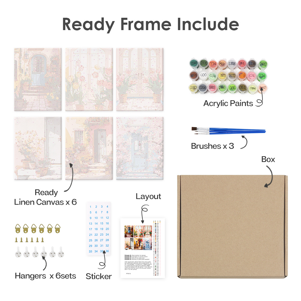 6 pieces, landscape mini digital painting set, 15x20cm/5.9x7.8 inches, handmade, suitable for family leisure, is the perfect gift for family and friends.