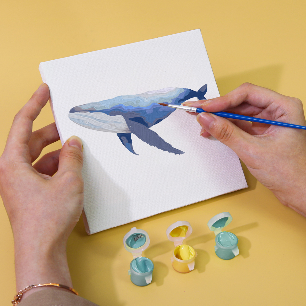 6 pieces, cute fish accessory digital mini painted set, 15x15cm/5.9x5.9 inches, handmade for home leisure, perfect gift for family and friends.