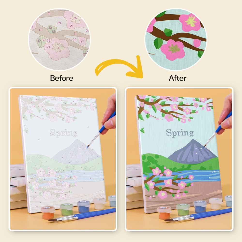 4 pieces, Mountain Peak Mini Digital Painting Set, 15x20cm/5.9x7.8 inches, handmade, suitable for family leisure, is the perfect gift for family and friends.