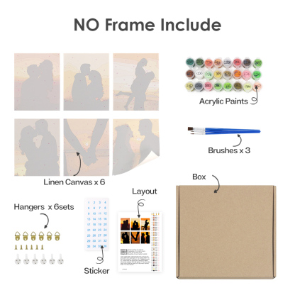6 pieces, portrait mini digital painting set, 15x20cm/5.9x7.8 inches, handmade, suitable for family leisure, is the perfect gift for family and friends.