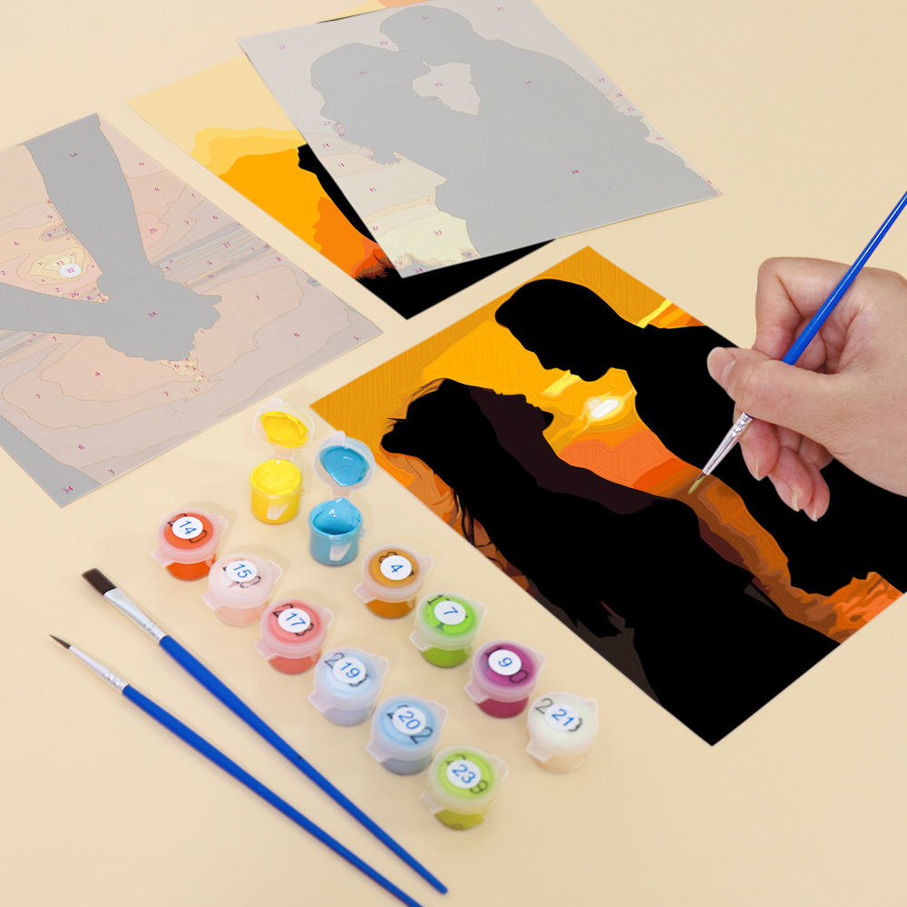 6 pieces, portrait mini digital painting set, 15x20cm/5.9x7.8 inches, handmade, suitable for family leisure, is the perfect gift for family and friends.