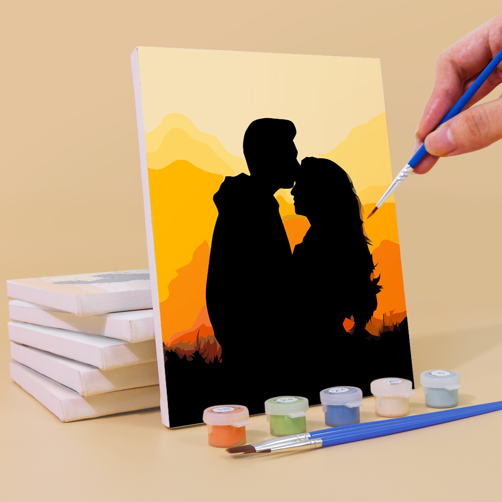 6 pieces, portrait mini digital painting set, 15x20cm/5.9x7.8 inches, handmade, suitable for family leisure, is the perfect gift for family and friends.