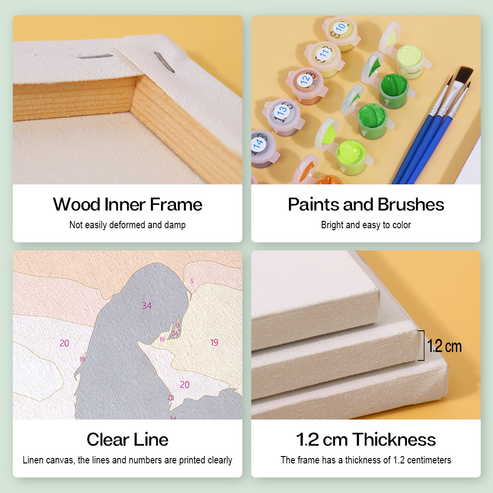 6 pieces, portrait mini digital painting set, 15x20cm/5.9x7.8 inches, handmade, suitable for family leisure, is the perfect gift for family and friends.