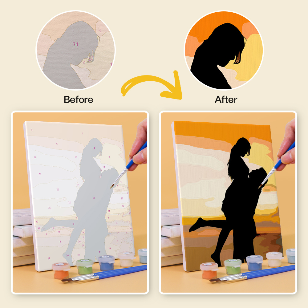 6 pieces, portrait mini digital painting set, 15x20cm/5.9x7.8 inches, handmade, suitable for family leisure, is the perfect gift for family and friends.