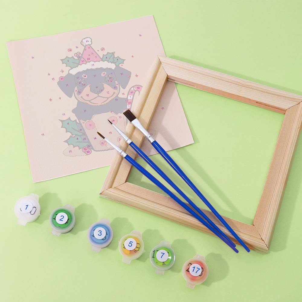 6 pieces, cute dog accessory digital mini painted set, 15x15cm/5.9x5.9 inches, handmade for home leisure, perfect gift for family and friends.