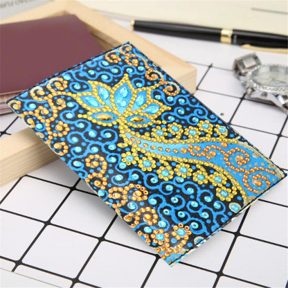 Creative Cross Mirror New Dot Paste Diamond DIY Craft Diamond Painting Travel Passport Notebook Colorful Flower Pattern