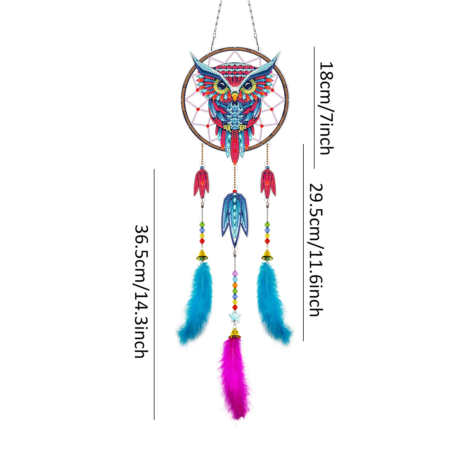 Diamond painting wind chime DIY handmade dream catcher 5D pendant bedroom decoration hanging decoration crystal brick stone painting