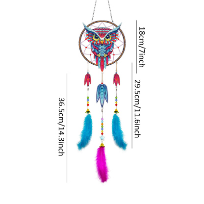 Diamond painting wind chime DIY handmade dream catcher 5D pendant bedroom decoration hanging decoration crystal brick stone painting