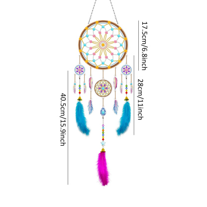Diamond painting wind chime DIY handmade dream catcher 5D pendant bedroom decoration hanging decoration crystal brick stone painting