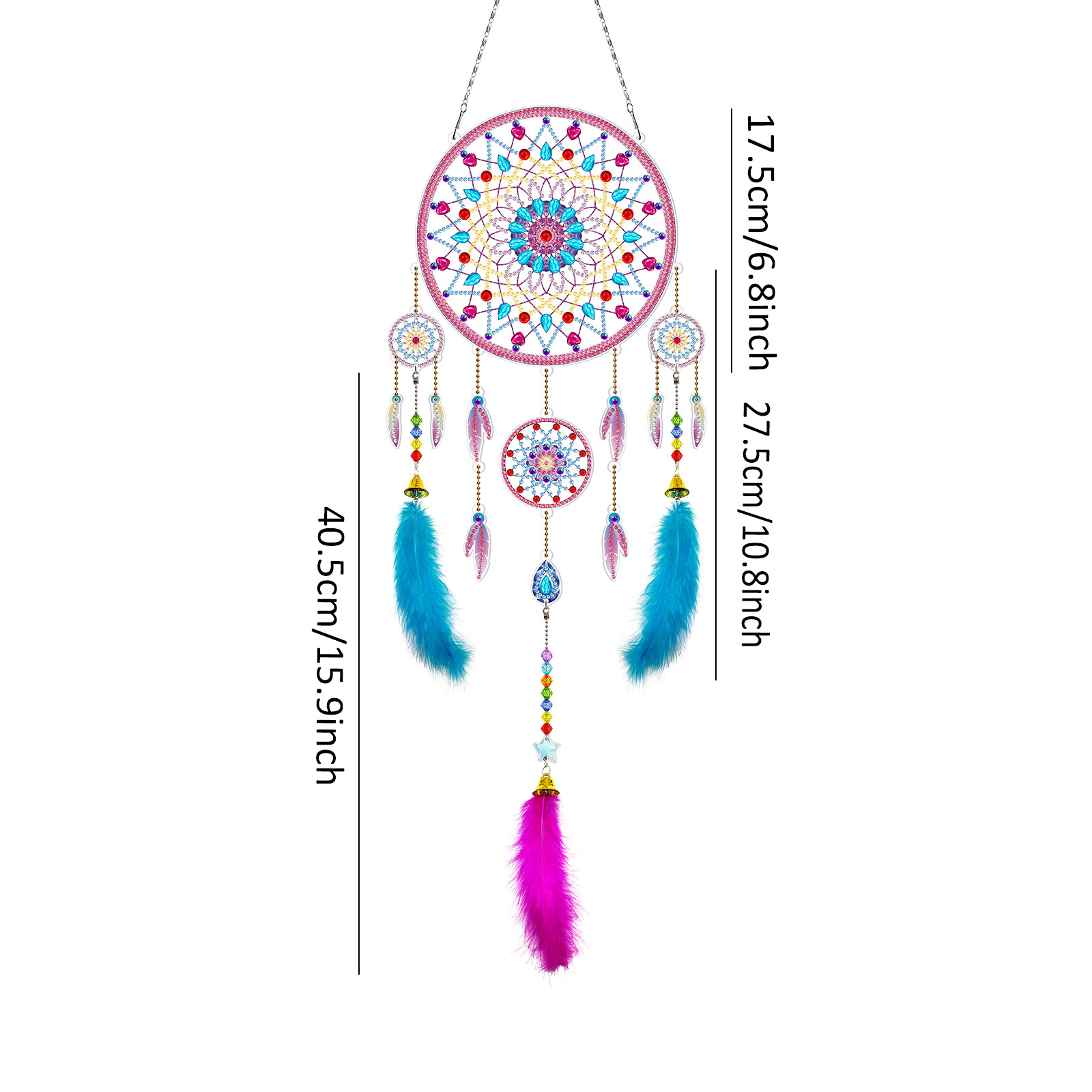 Diamond painting wind chime DIY handmade dream catcher 5D pendant bedroom decoration hanging decoration crystal brick stone painting