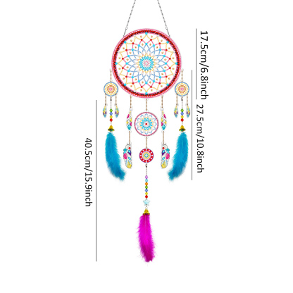 Diamond painting wind chime DIY handmade dream catcher 5D pendant bedroom decoration hanging decoration crystal brick stone painting