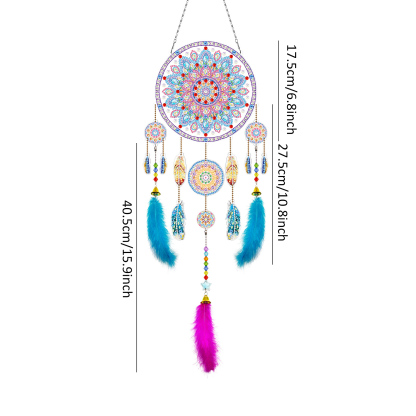 Diamond painting wind chime DIY handmade dream catcher 5D pendant bedroom decoration hanging decoration crystal brick stone painting