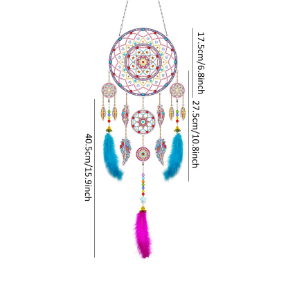 Diamond painting wind chime DIY handmade dream catcher 5D pendant bedroom decoration hanging decoration crystal brick stone painting