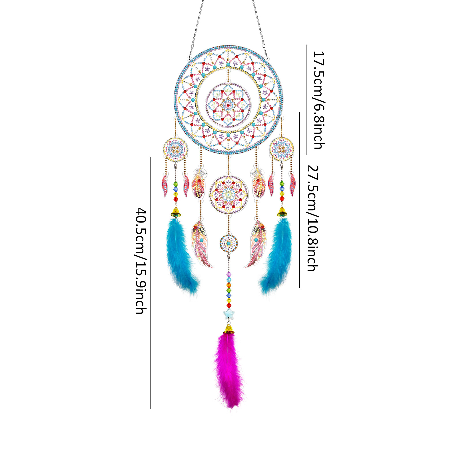 Diamond painting wind chime DIY handmade dream catcher 5D pendant bedroom decoration hanging decoration crystal brick stone painting