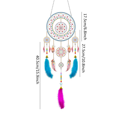 Diamond painting wind chime DIY handmade dream catcher 5D pendant bedroom decoration hanging decoration crystal brick stone painting