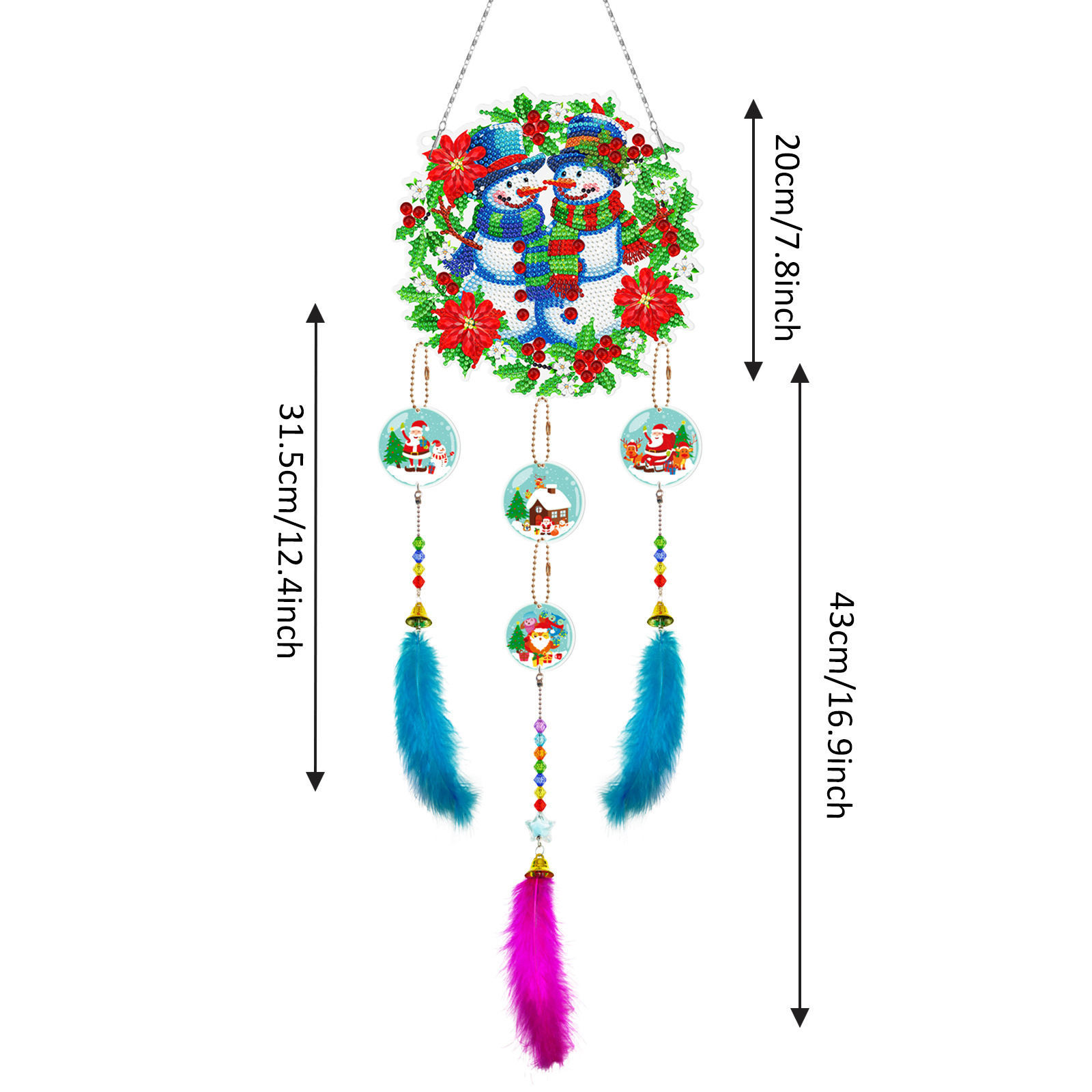 Diamond painting wind chime DIY handmade dream catcher 5D pendant bedroom decoration hanging decoration crystal brick stone painting