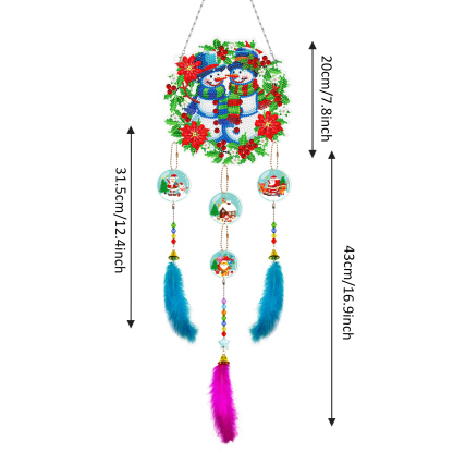 Diamond painting wind chime DIY handmade dream catcher 5D pendant bedroom decoration hanging decoration crystal brick stone painting
