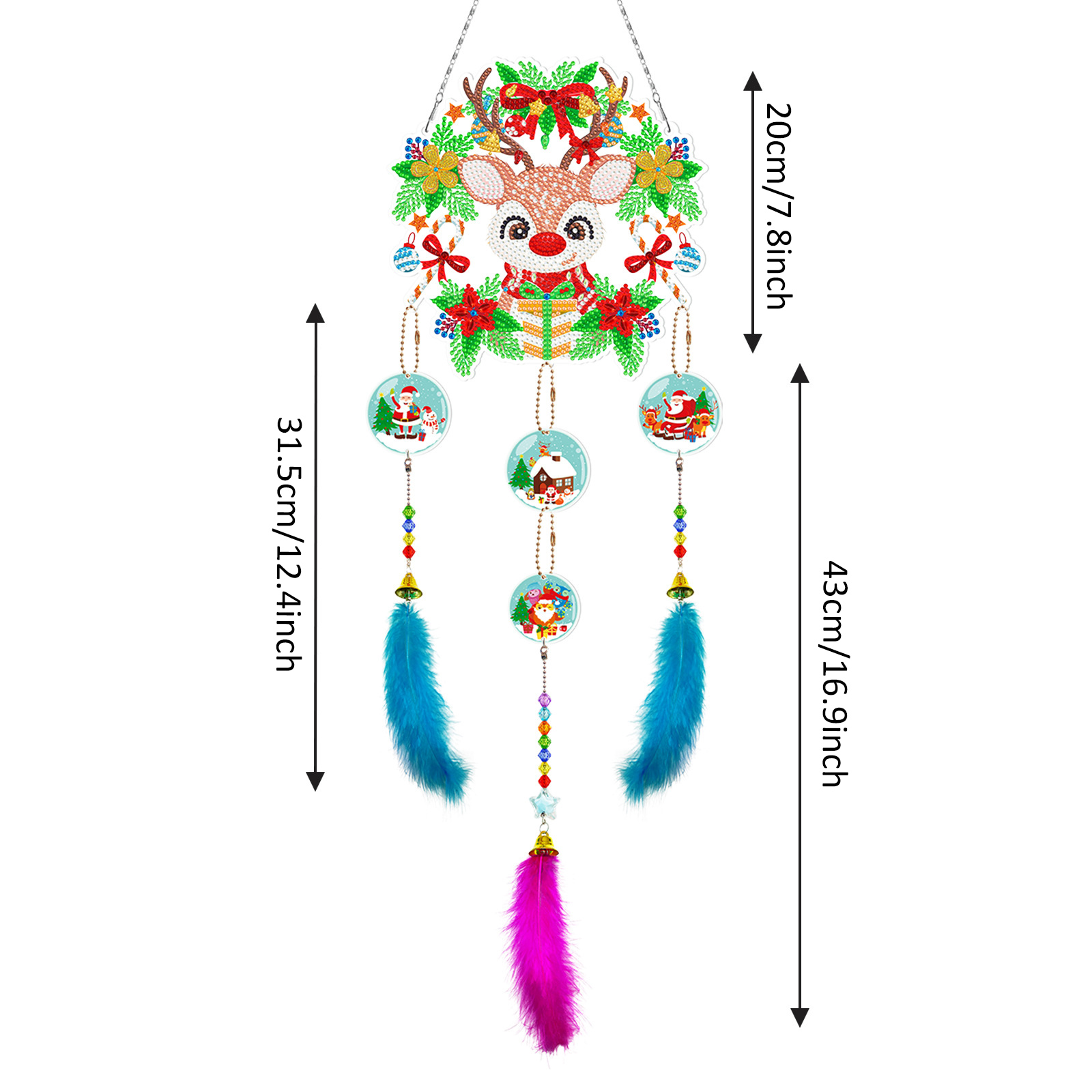 Diamond painting wind chime DIY handmade dream catcher 5D pendant bedroom decoration hanging decoration crystal brick stone painting
