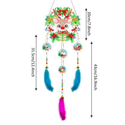 Diamond painting wind chime DIY handmade dream catcher 5D pendant bedroom decoration hanging decoration crystal brick stone painting