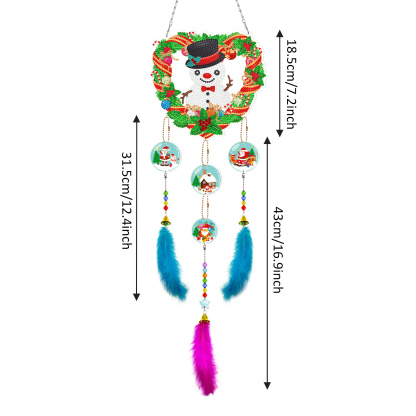 Diamond painting wind chime DIY handmade dream catcher 5D pendant bedroom decoration hanging decoration crystal brick stone painting