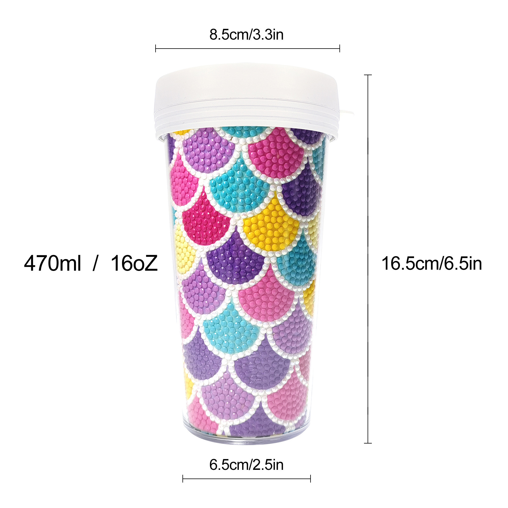 Customized diamond painting cup, Amazon cross-border handmade gift, drinkable water cup, brick and stone painting cup