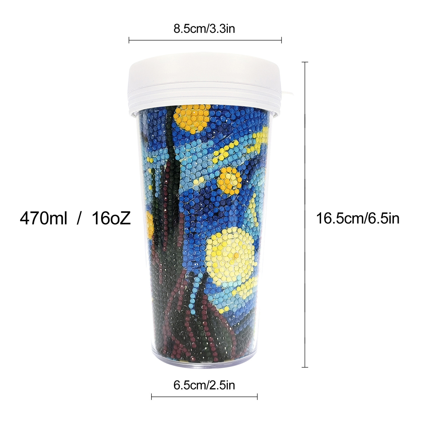 Customized diamond painting cup, Amazon cross-border handmade gift, drinkable water cup, brick and stone painting cup