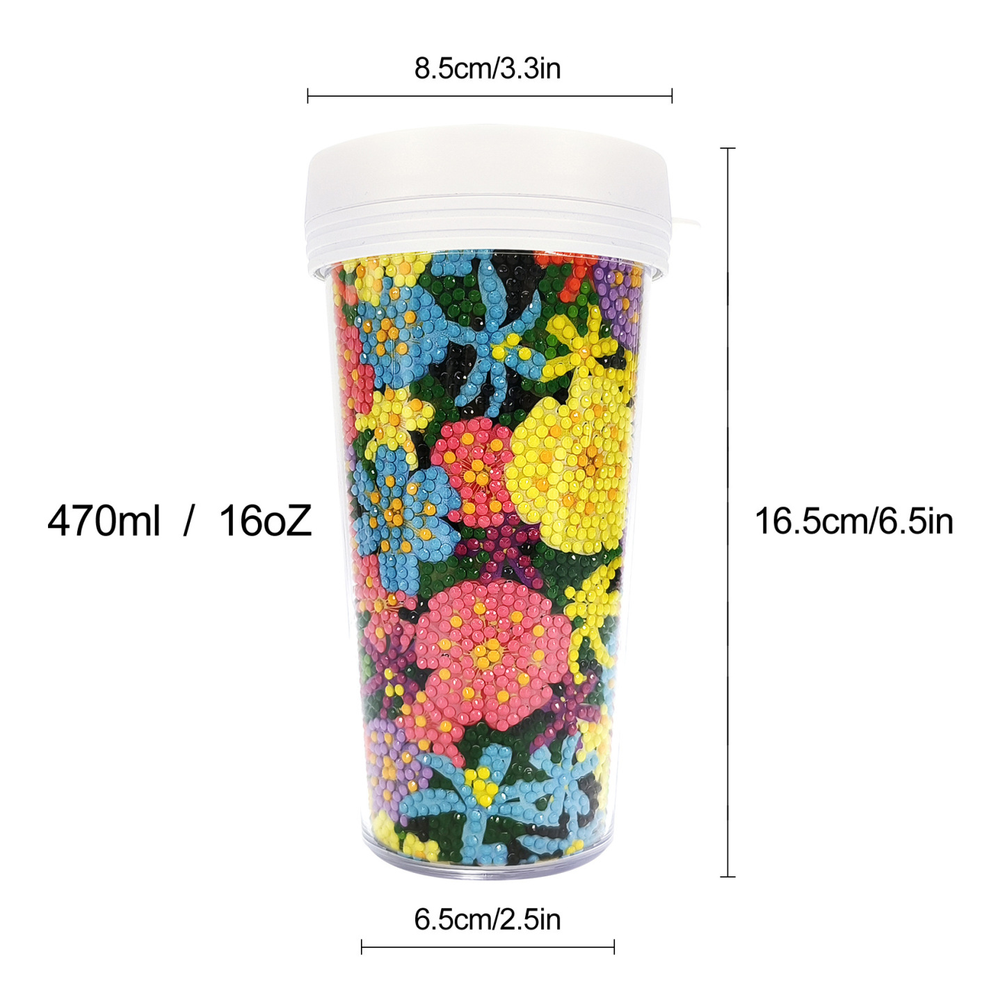 Customized diamond painting cup, Amazon cross-border handmade gift, drinkable water cup, brick and stone painting cup