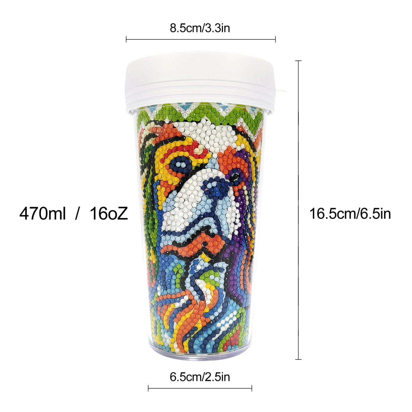 Customized diamond painting cup, Amazon cross-border handmade gift, drinkable water cup, brick and stone painting cup