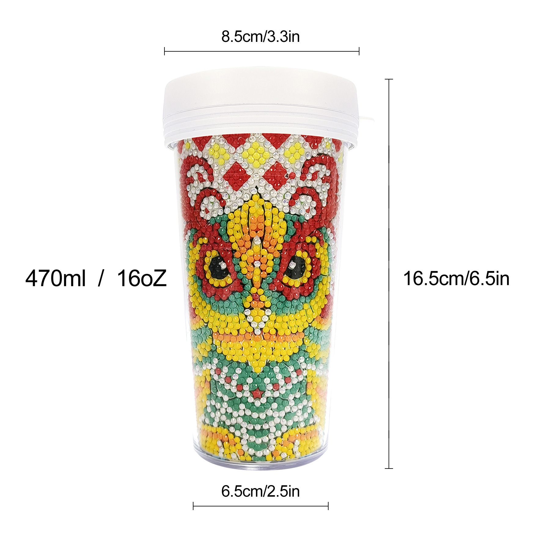 Customized diamond painting cup, Amazon cross-border handmade gift, drinkable water cup, brick and stone painting cup