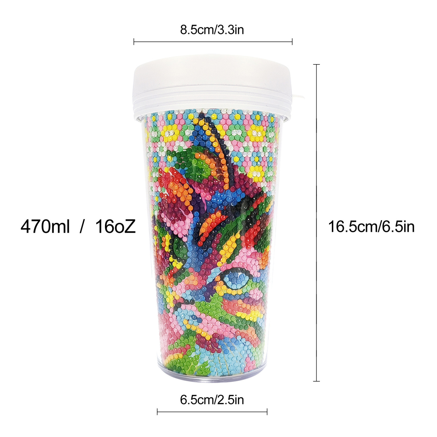 Customized diamond painting cup, Amazon cross-border handmade gift, drinkable water cup, brick and stone painting cup