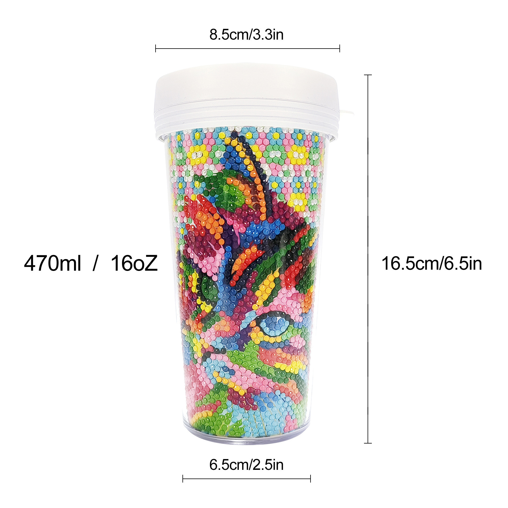 Customized diamond painting cup, Amazon cross-border handmade gift, drinkable water cup, brick and stone painting cup
