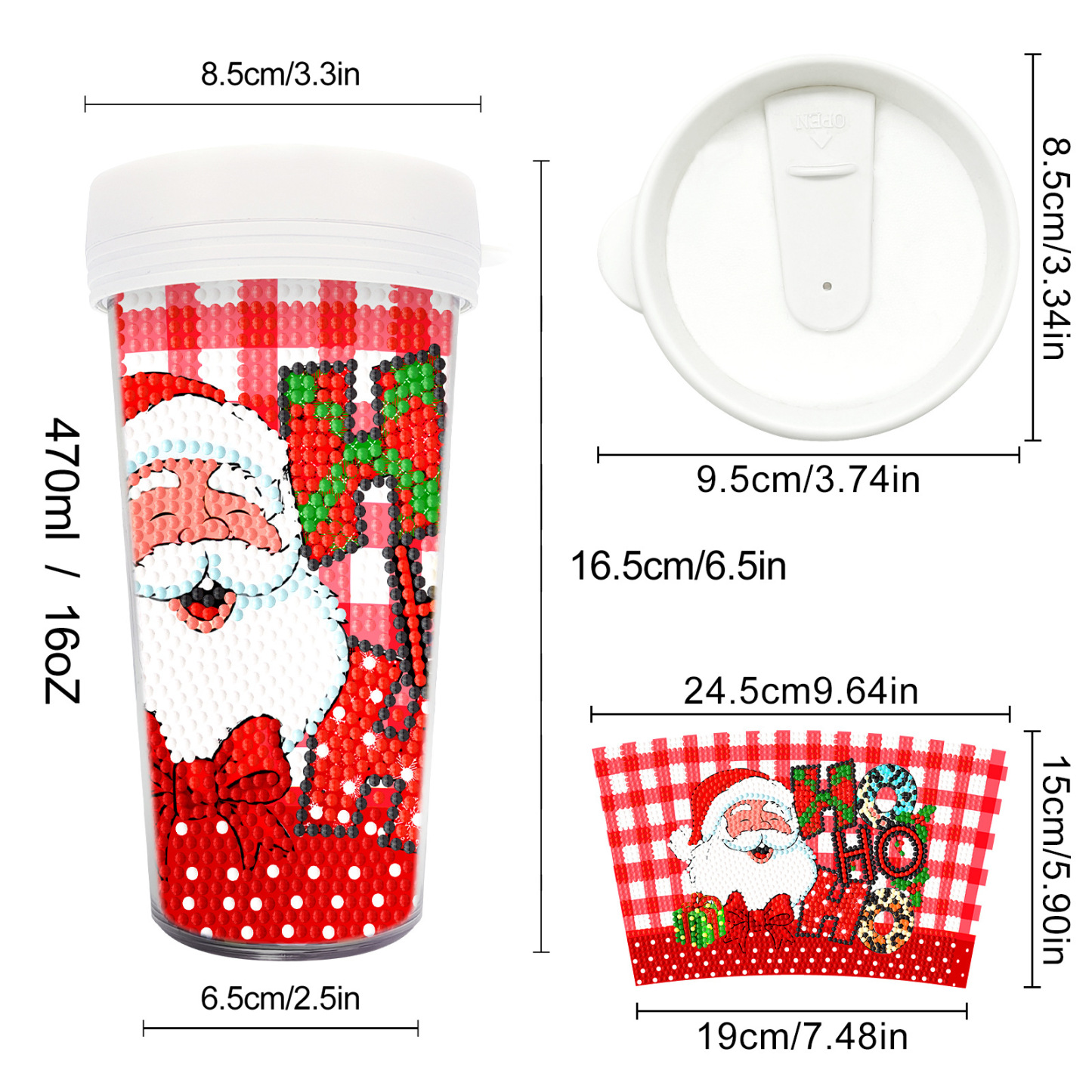 Customized diamond painting cup, Amazon cross-border handmade gift, drinkable water cup, brick and stone painting cup