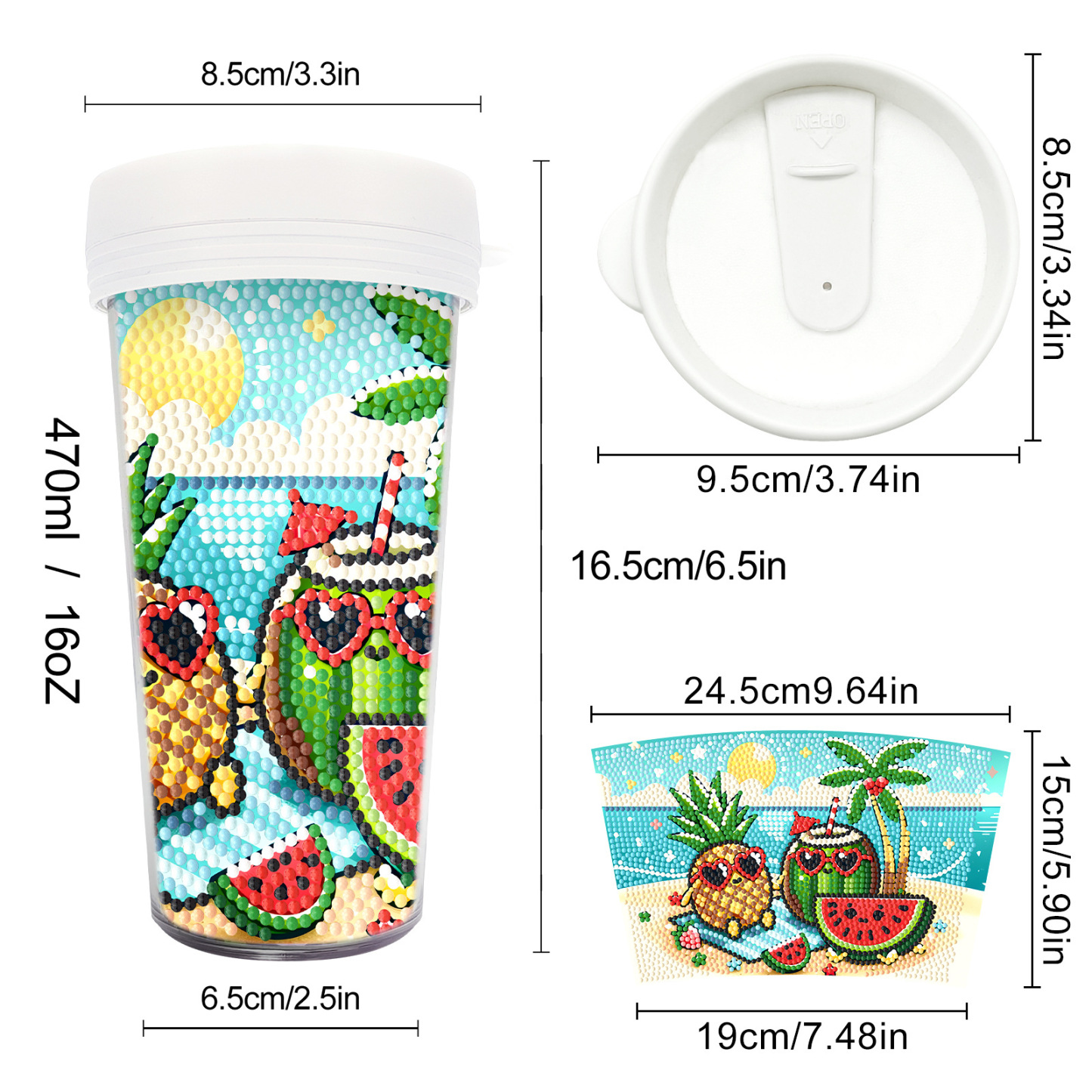 New Unique Diamond Painting Cup Cross border Supply Diamond Paste Embroidery DIY Handmade Full Diamond Creative Decoration Painting Wholesale