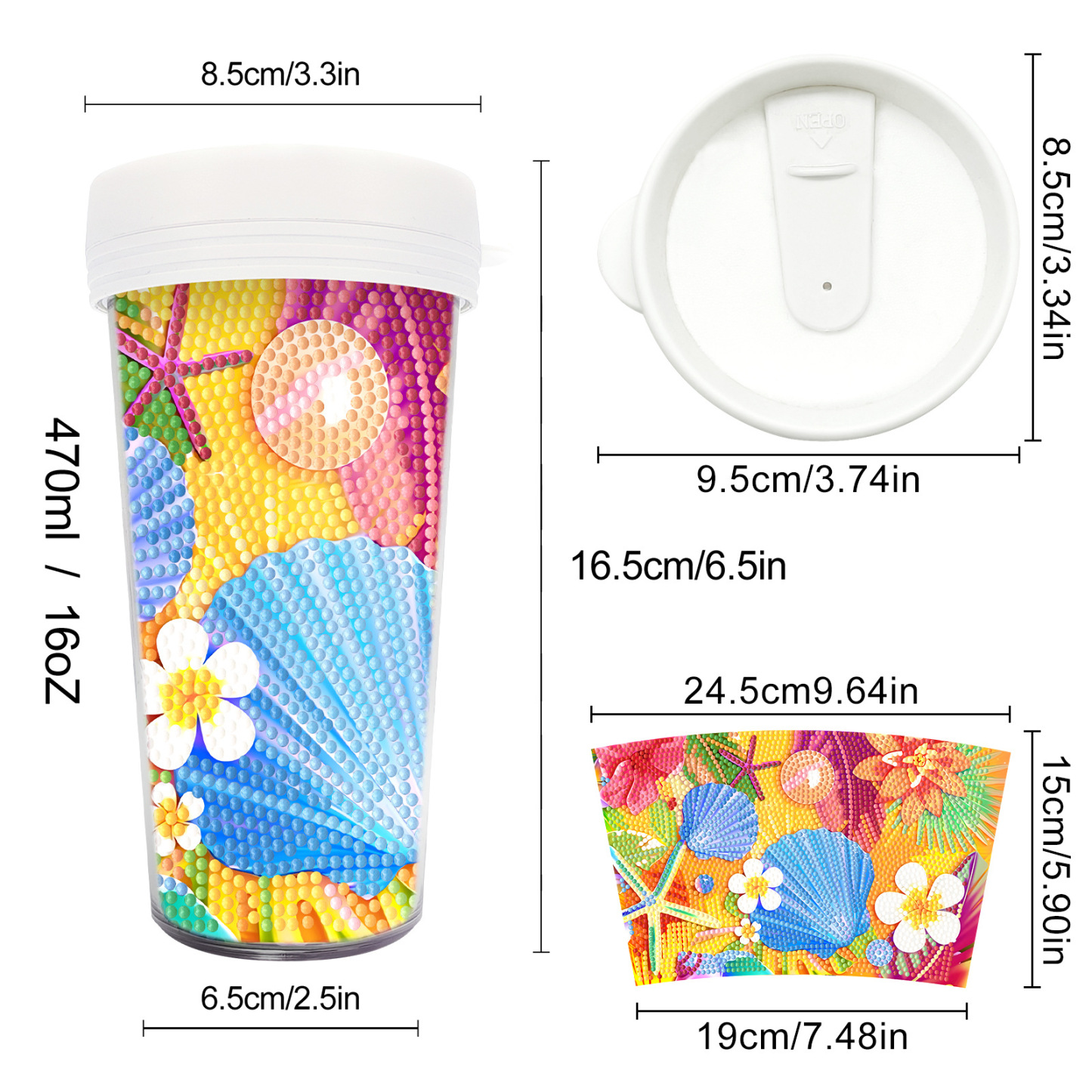 New Unique Diamond Painting Cup Cross border Supply Diamond Paste Embroidery DIY Handmade Full Diamond Creative Decoration Painting Wholesale