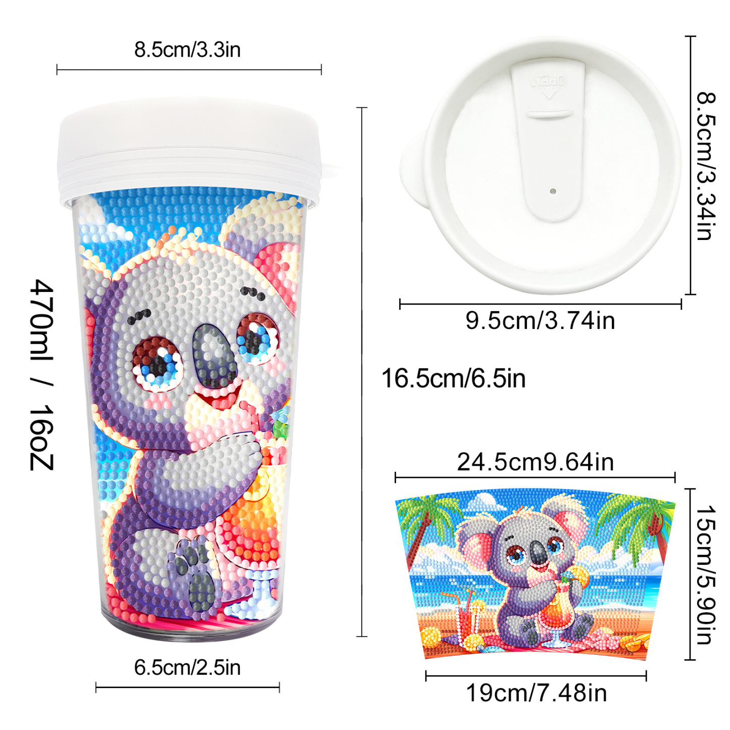 New Unique Diamond Painting Cup Cross border Supply Diamond Paste Embroidery DIY Handmade Full Diamond Creative Decoration Painting Wholesale