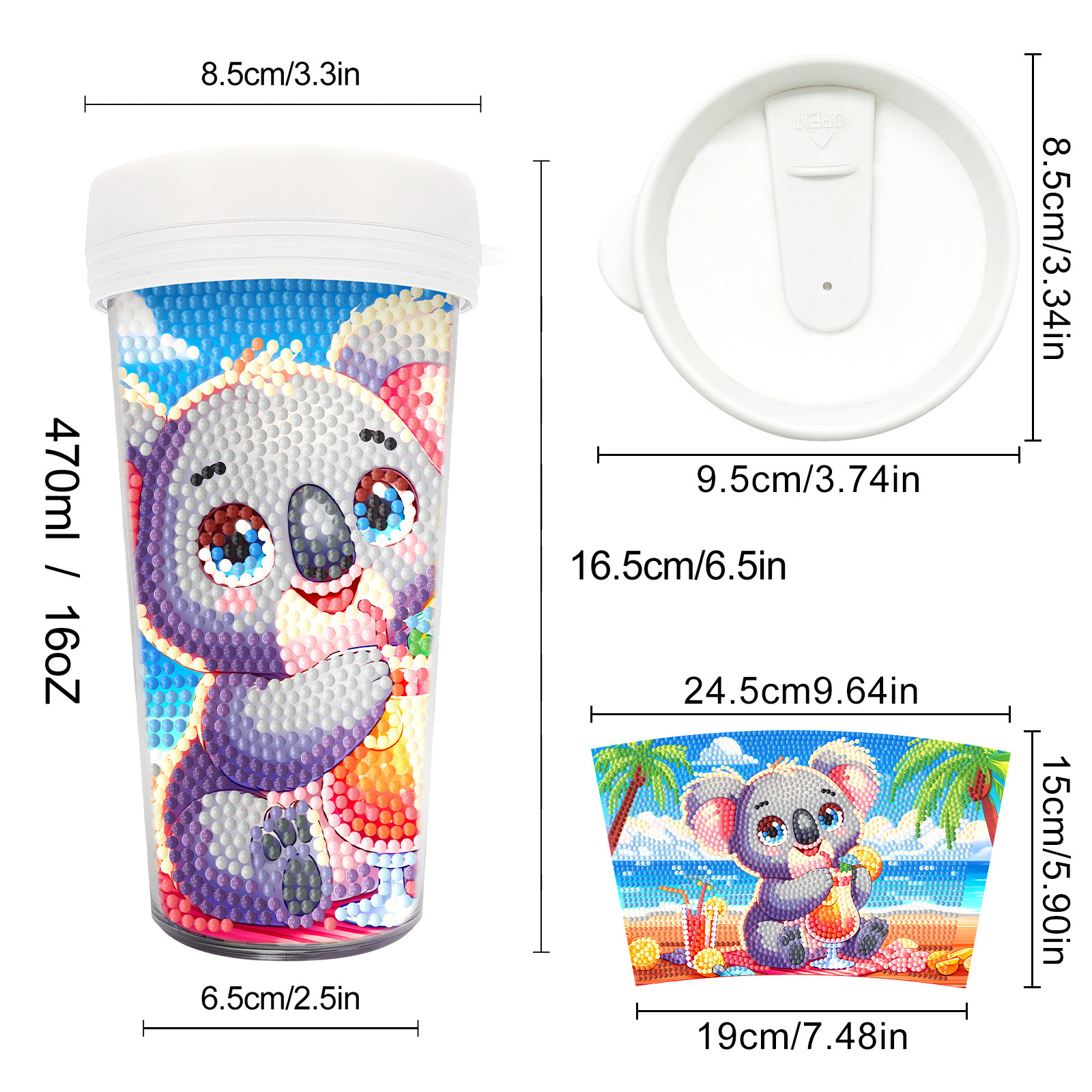 New Unique Diamond Painting Cup Cross border Supply Diamond Paste Embroidery DIY Handmade Full Diamond Creative Decoration Painting Wholesale