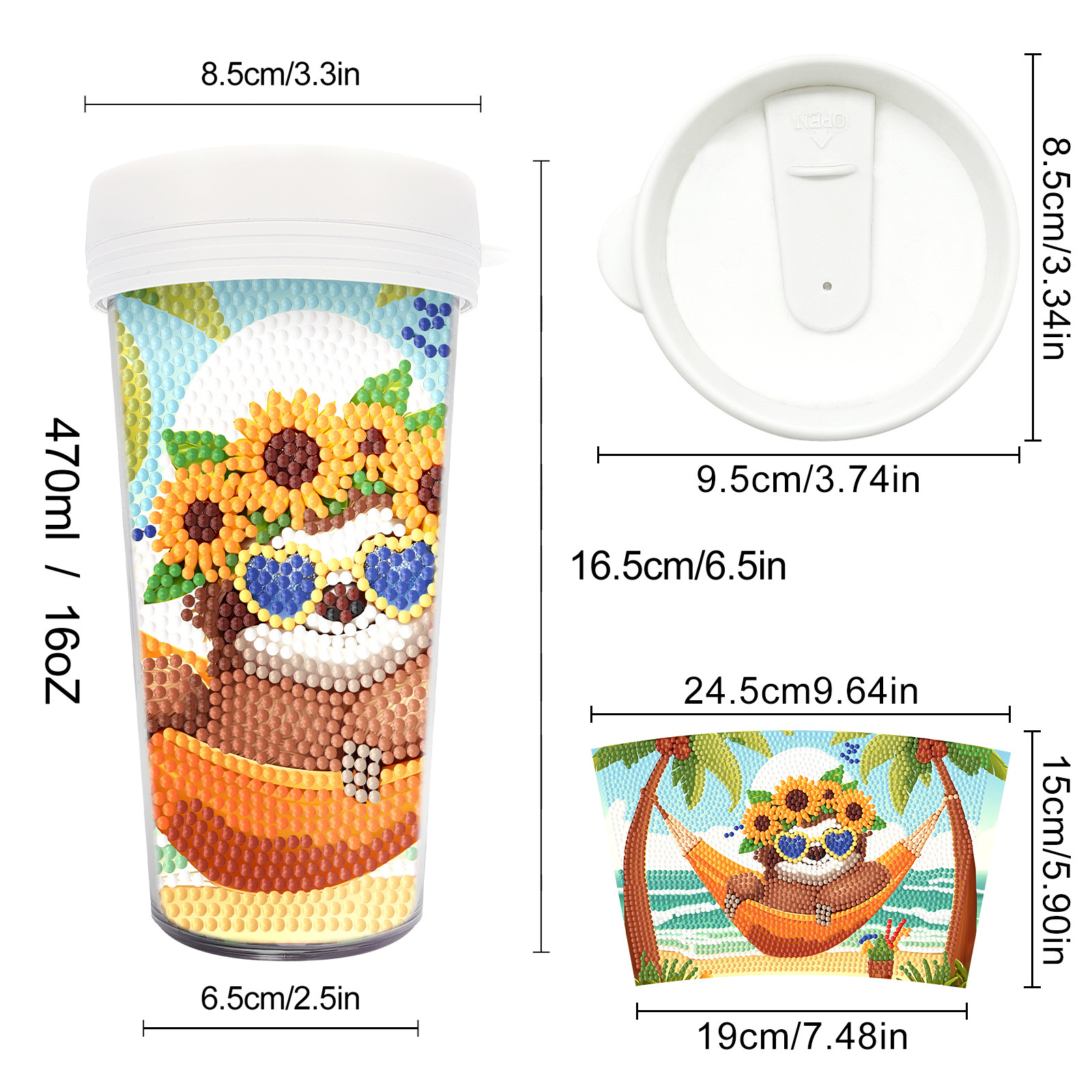 New Unique Diamond Painting Cup Cross border Supply Diamond Paste Embroidery DIY Handmade Full Diamond Creative Decoration Painting Wholesale