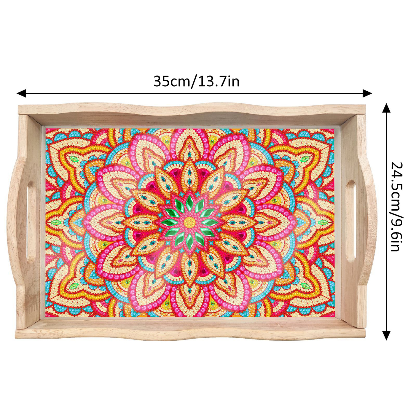 Diamond painting DIY dot diamond tray new Mandala large dining plate cross-border supply hot selling wholesale
