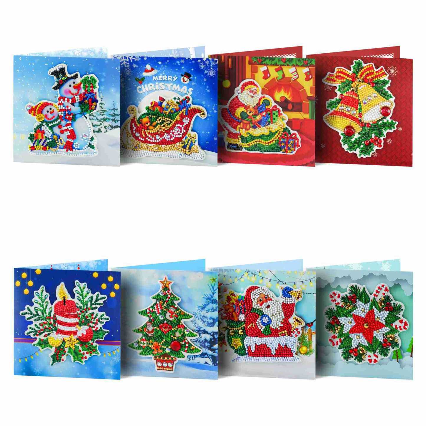 Diamond painting DIY polka dot diamond greeting card Christmas gift birthday card cross-border new handmade polka dot diamond Christmas sticker diamond greeting card