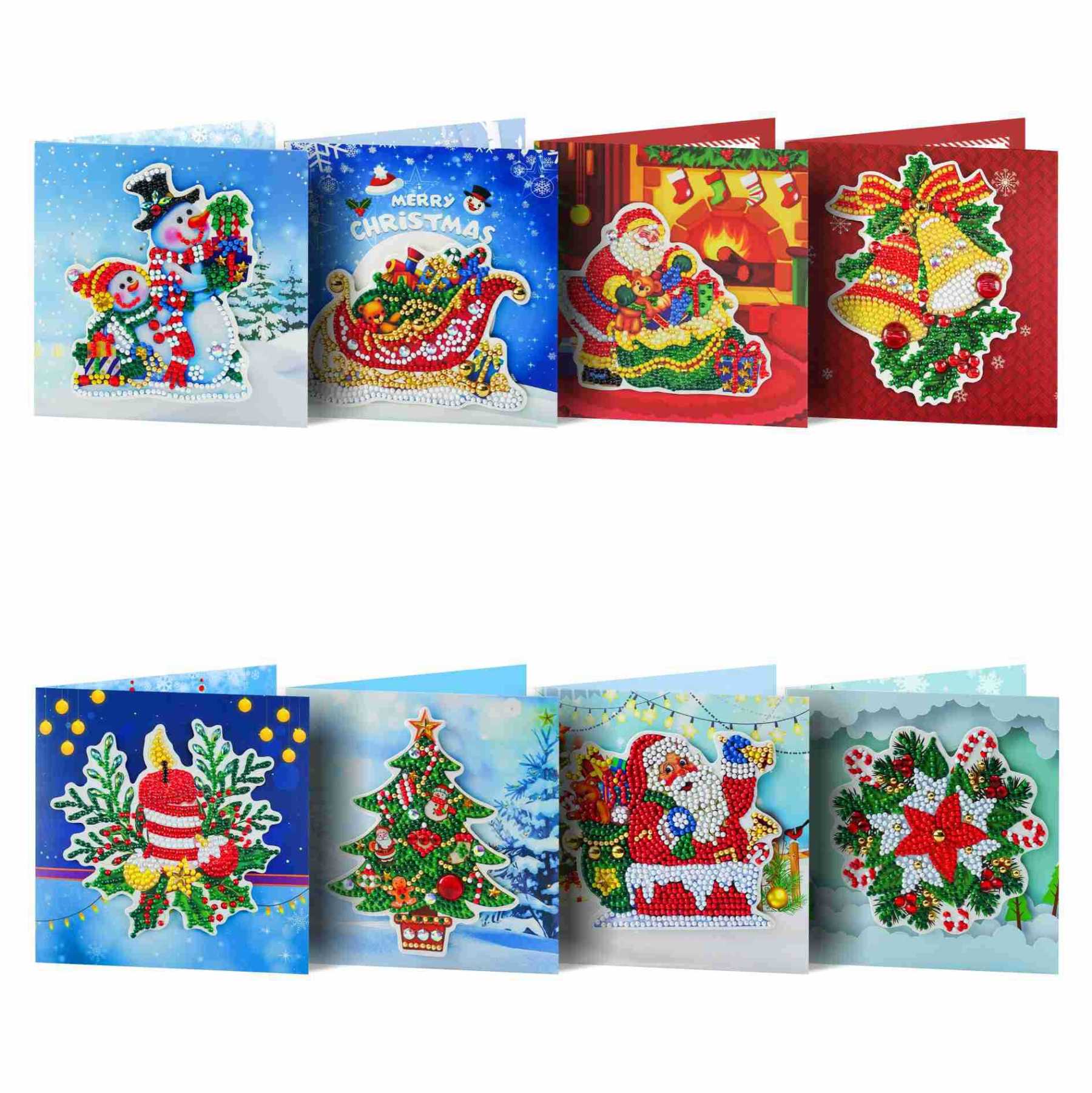 Diamond painting DIY polka dot diamond greeting card Christmas gift birthday card cross-border new handmade polka dot diamond Christmas sticker diamond greeting card
