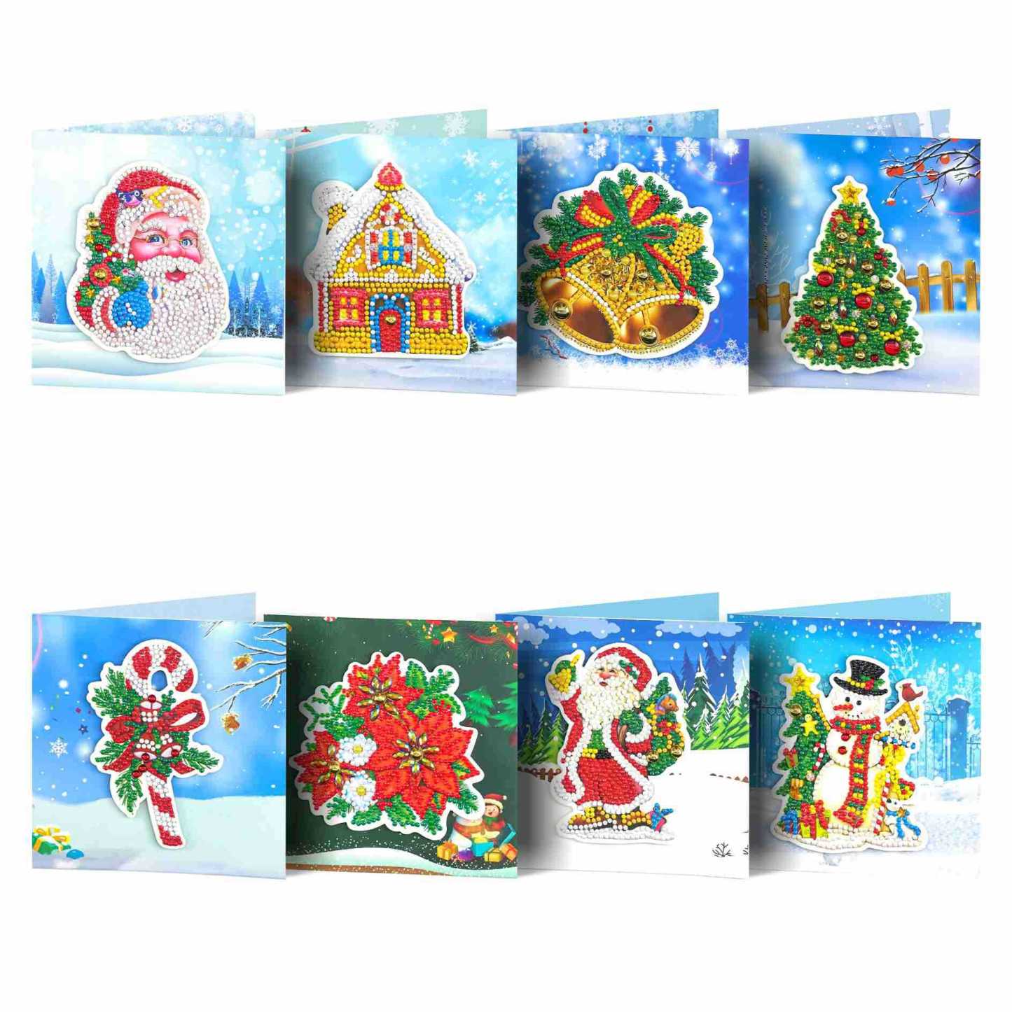 Diamond painting DIY polka dot diamond greeting card Christmas gift birthday card cross-border new handmade polka dot diamond Christmas sticker diamond greeting card