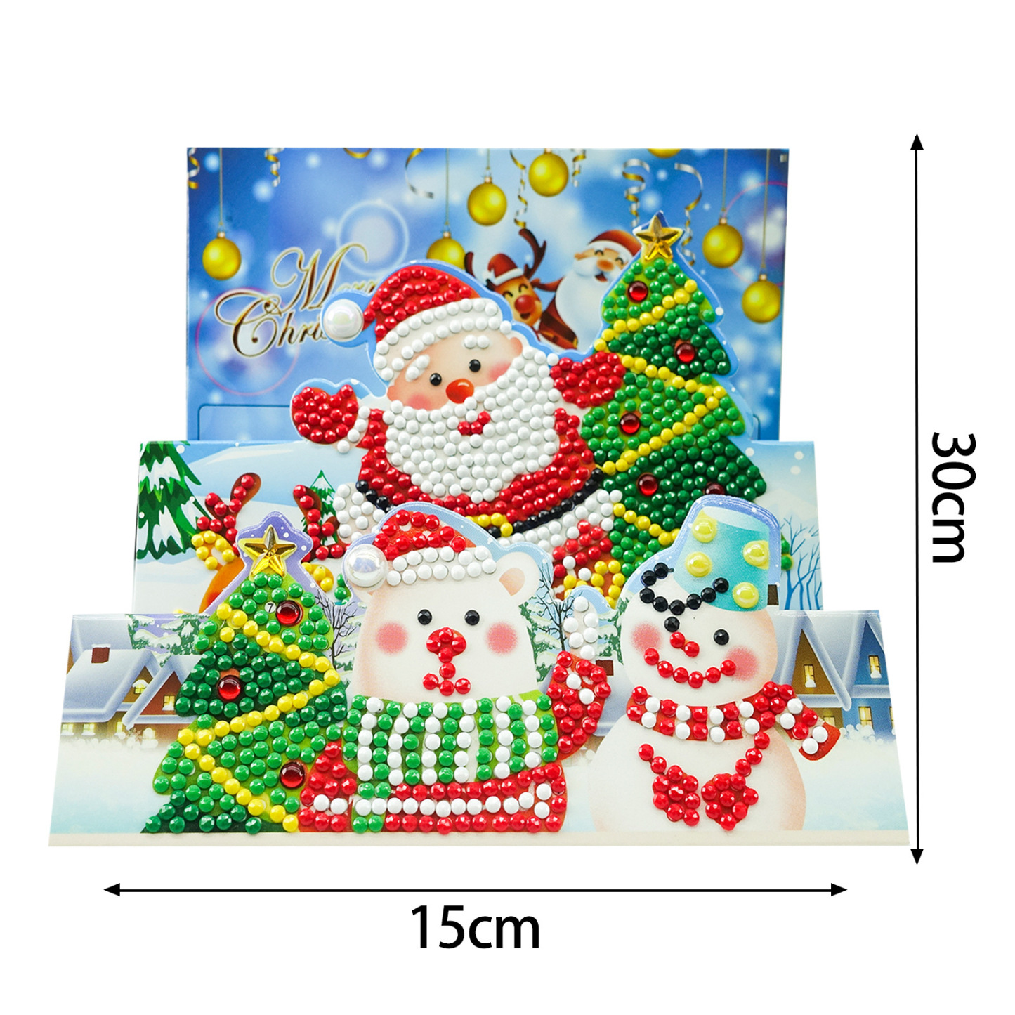 Diamond painting DIY polka dot diamond greeting card Christmas gift birthday card cross-border new handmade polka dot diamond Christmas sticker diamond greeting card